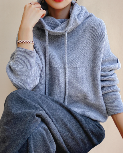 Damska Bluza z Kapturem Oversize Luźna z Kieszenią Kangurką