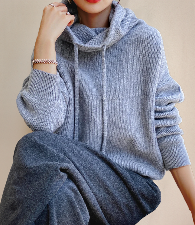 Damska Bluza z Kapturem Oversize Luźna z Kieszenią Kangurką