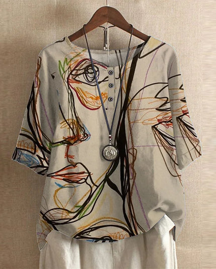 Damska Bluzka Kwiatowa w Stylu Vintage Retro Letnia