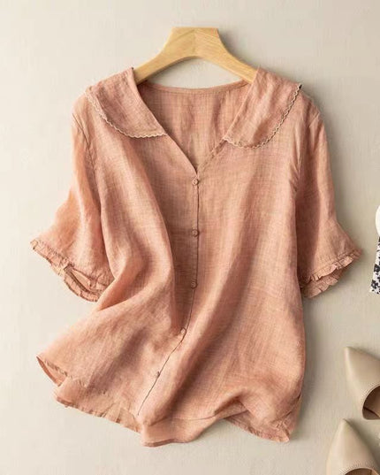 Damska Bluzka Vintage z Guzikami Retro Casualowa
