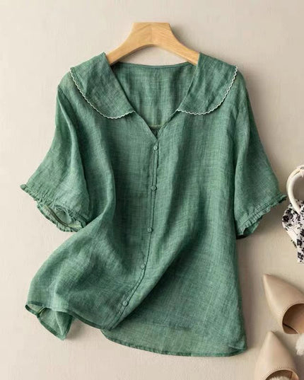 Damska Bluzka Vintage z Guzikami Retro Casualowa