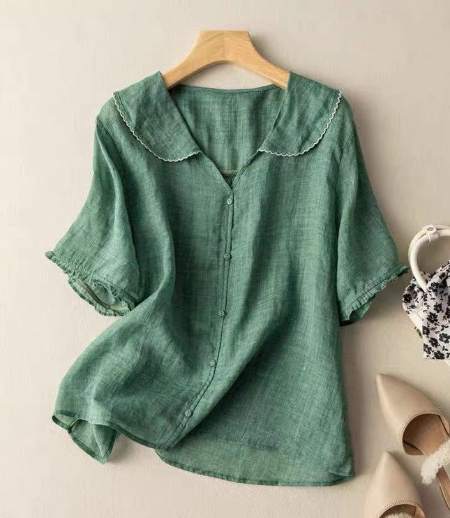 Damska Bluzka Vintage z Guzikami Retro Casualowa