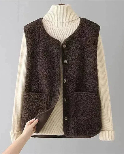 Gilet Sans Manches à Boutons pour Femme | Idéal pour la Superposition en Automne et Hiver