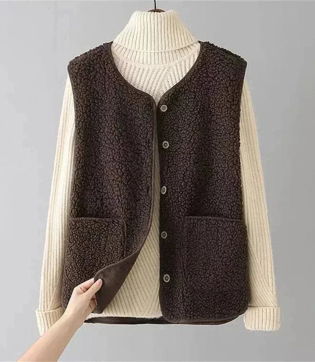 Gilet Sans Manches à Boutons pour Femme | Idéal pour la Superposition en Automne et Hiver