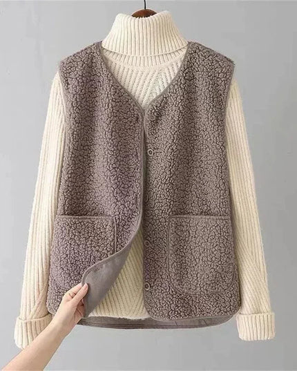 Gilet Sans Manches à Boutons pour Femme | Idéal pour la Superposition en Automne et Hiver