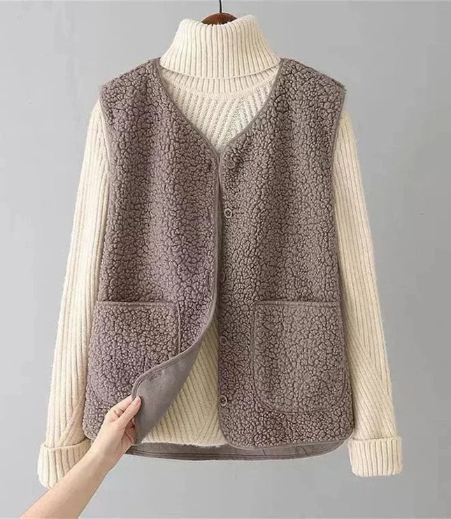 Gilet Sans Manches à Boutons pour Femme | Idéal pour la Superposition en Automne et Hiver