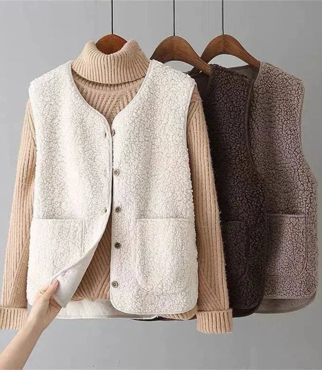 Gilet Sans Manches à Boutons pour Femme | Idéal pour la Superposition en Automne et Hiver