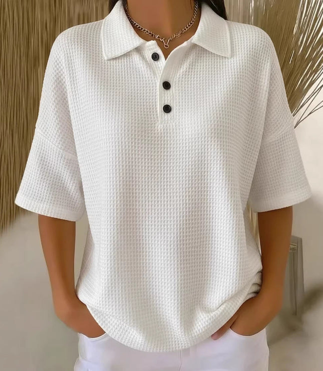 Damska Koszulka Polo z Kołnierzykiem Krótki Rękaw Relaxed Fit