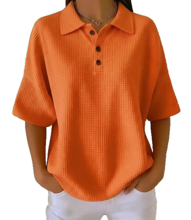 Damska Koszulka Polo z Kołnierzykiem Krótki Rękaw Relaxed Fit
