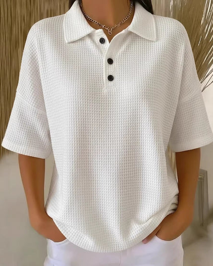 Damska Koszulka Polo z Kołnierzykiem Krótki Rękaw Relaxed Fit