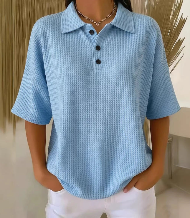 Damska Koszulka Polo z Kołnierzykiem Krótki Rękaw Relaxed Fit