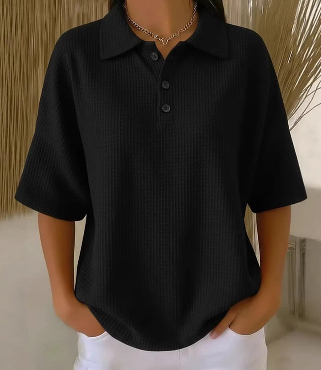 Damska Koszulka Polo z Kołnierzykiem Krótki Rękaw Relaxed Fit