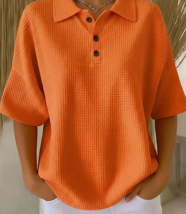 Damska Koszulka Polo z Kołnierzykiem Krótki Rękaw Relaxed Fit