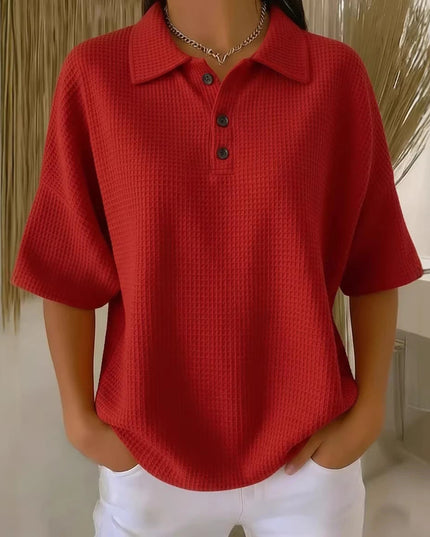 Damska Koszulka Polo z Kołnierzykiem Krótki Rękaw Relaxed Fit