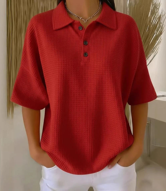 Damska Koszulka Polo z Kołnierzykiem Krótki Rękaw Relaxed Fit