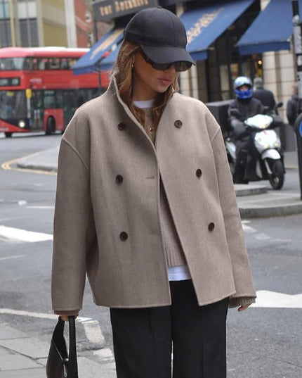 Adelheid | Damen Zweireihige Stehkragen Kurzjacke