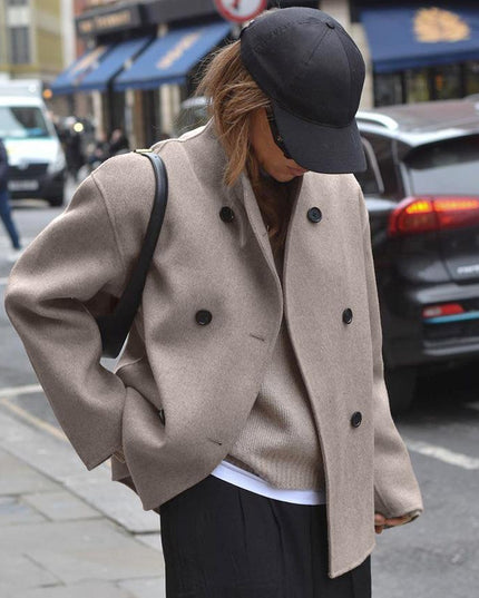 Adelheid | Damen Zweireihige Stehkragen Kurzjacke