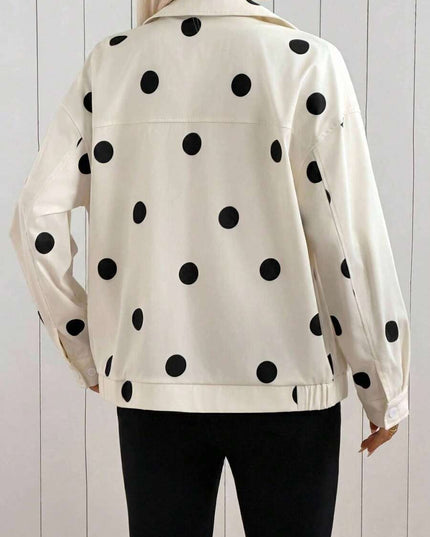 Oversized Leather Jacket with Drop Shoulder and Collar