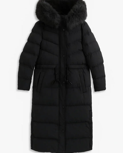 Alissa - Fur Hooded Longline Winter Coat