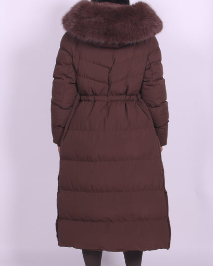 Alissa - Fur Hooded Longline Winter Coat