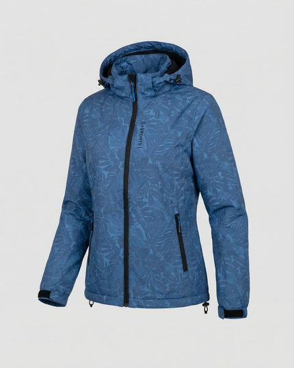 Winterjacke Damen Wasserdichte Gefütterte Outdoorjacke mit Kapuze