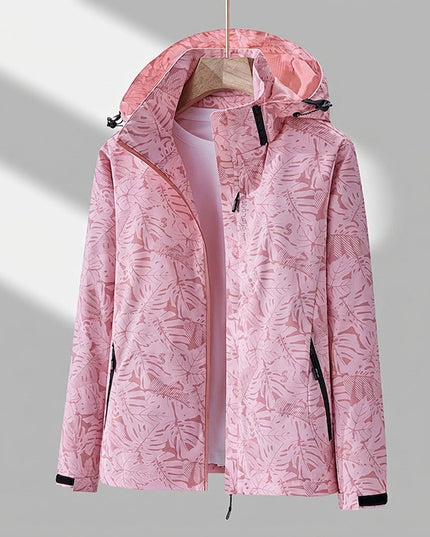 Winterjacke Damen Wasserdichte Gefütterte Outdoorjacke mit Kapuze - Rosa