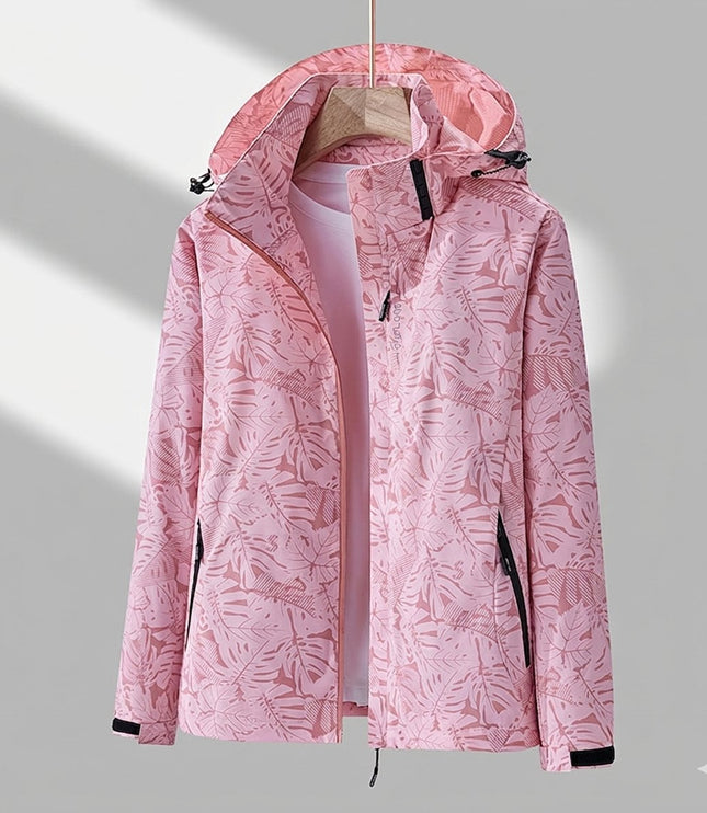 Winterjacke Damen Wasserdichte Gefütterte Outdoorjacke mit Kapuze - Rosa