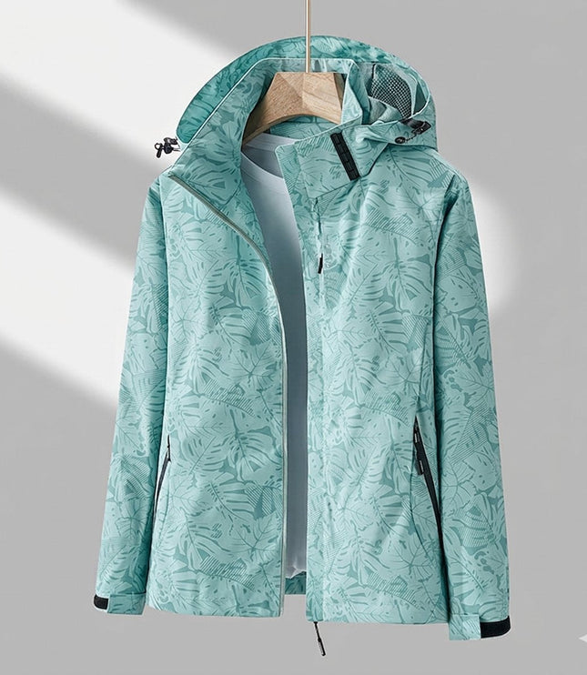 Winterjacke Damen Wasserdichte Gefütterte Outdoorjacke mit Kapuze - Grün