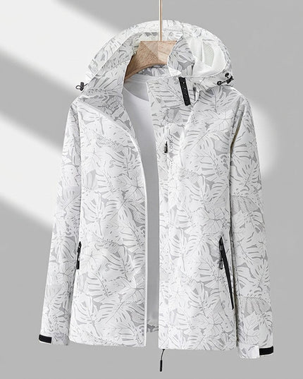 Winterjacke Damen Wasserdichte Gefütterte Outdoorjacke mit Kapuze - Grau