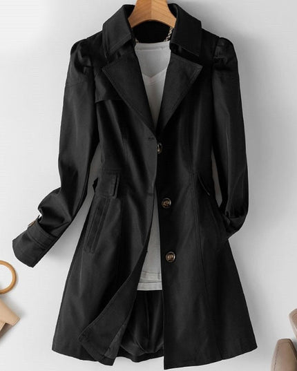 Damen Winterjacke eleganter Schnitt Polyester Blazer-Trenchcoat