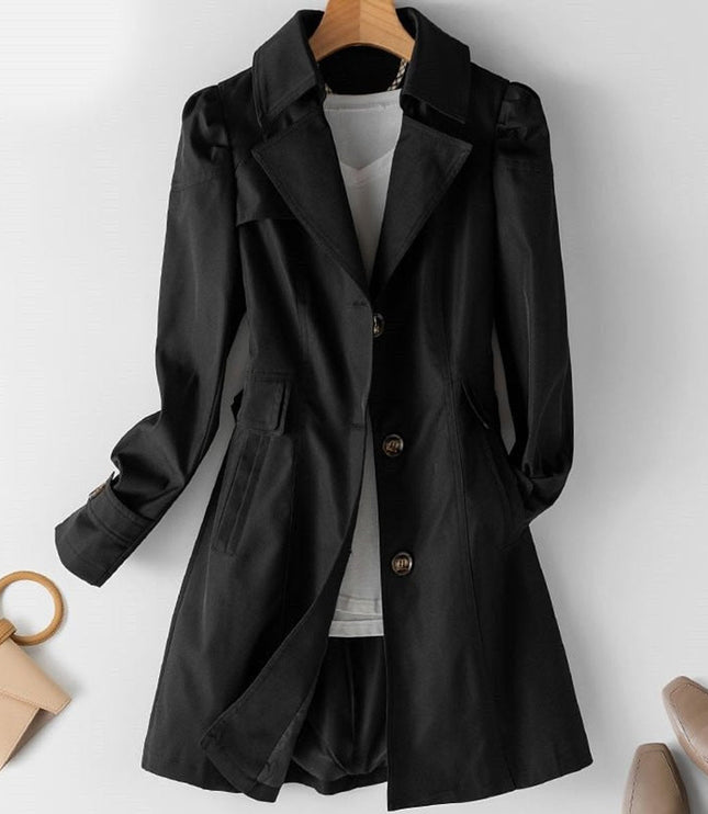 Damen Winterjacke eleganter Schnitt Polyester Blazer-Trenchcoat