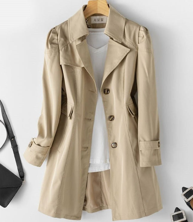 Damen Winterjacke eleganter Schnitt Polyester Blazer-Trenchcoat