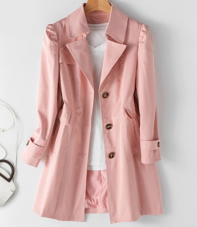 Damen Winterjacke eleganter Schnitt Polyester Blazer-Trenchcoat