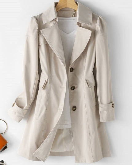 Damen Winterjacke eleganter Schnitt Polyester Blazer-Trenchcoat