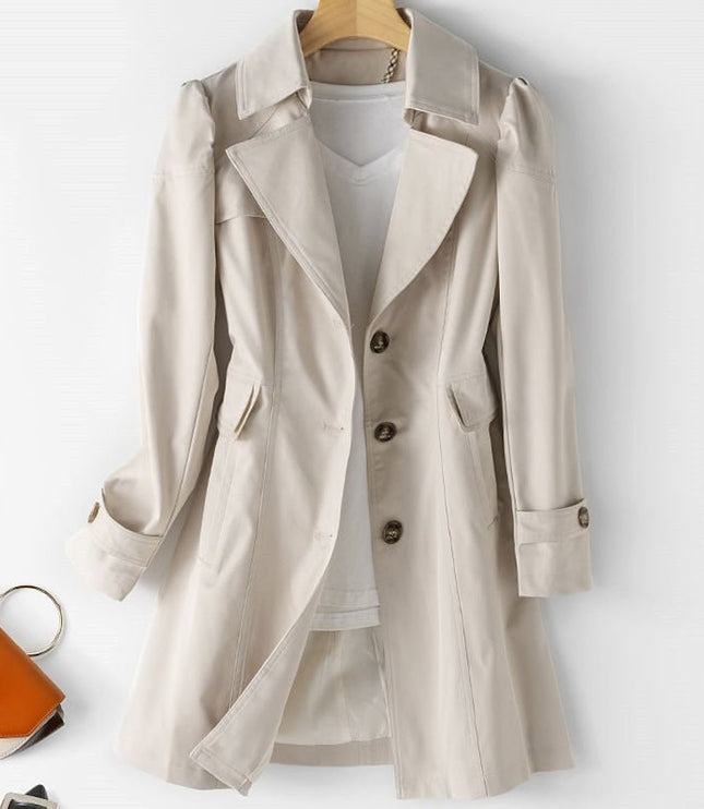 Damen Winterjacke eleganter Schnitt Polyester Blazer-Trenchcoat