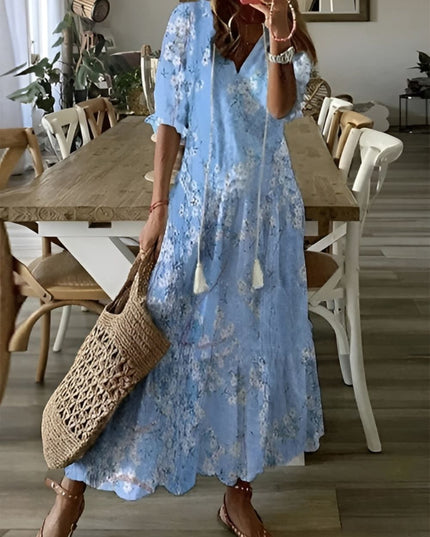 Damska Sukienka Boho Maxi Oversize z Frędzlami Letnia