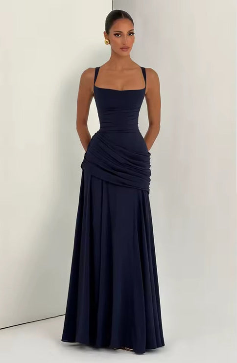 Damska Sukienka Maxi Sweetheart Wieczorowa bez Rekawow Formalna