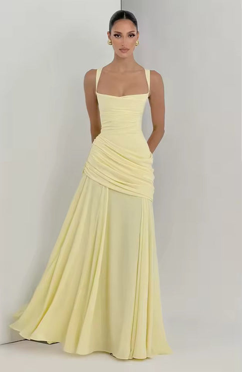 Damska Sukienka Maxi Sweetheart Wieczorowa bez Rekawow Formalna