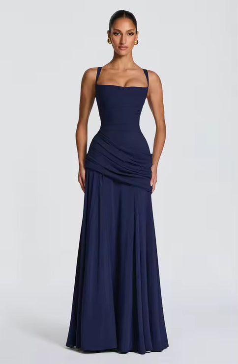 Damska Sukienka Maxi Sweetheart Wieczorowa bez Rekawow Formalna