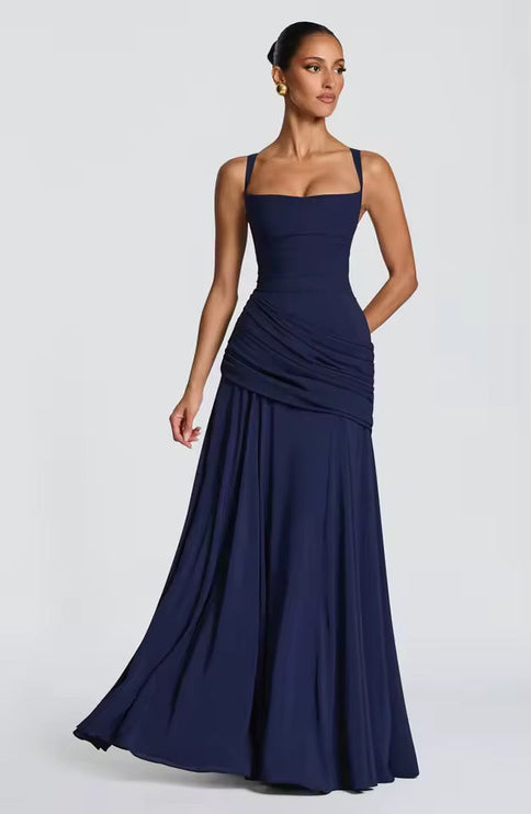 Damska Sukienka Maxi Sweetheart Wieczorowa bez Rekawow Formalna