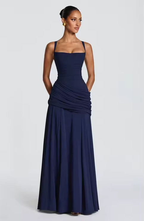 Damska Sukienka Maxi Sweetheart Wieczorowa bez Rekawow Formalna