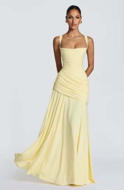 Damska Sukienka Maxi Sweetheart Wieczorowa bez Rekawow Formalna