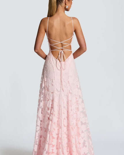 Damska Sukienka Maxi na Wesele w Kwiaty Cowl Neck