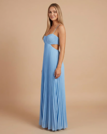 Damska Sukienka Maxi na Wesele Halter Plisowana
