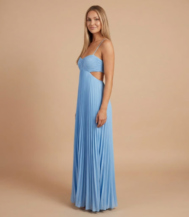 Damska Sukienka Maxi na Wesele Halter Plisowana
