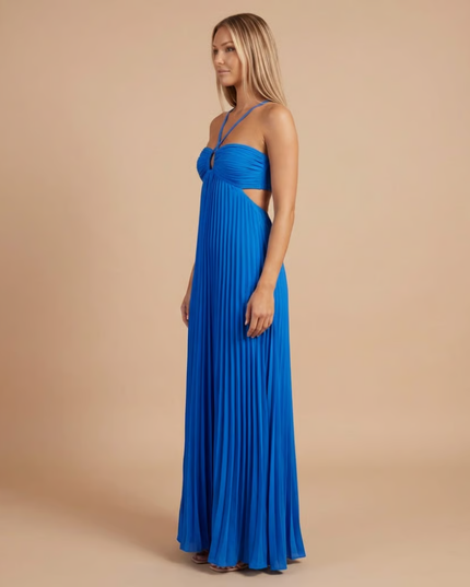 Damska Sukienka Maxi na Wesele Halter Plisowana