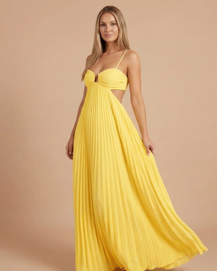 Damska Sukienka Maxi na Wesele Halter Plisowana