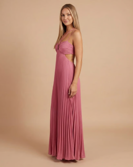 Damska Sukienka Maxi na Wesele Halter Plisowana