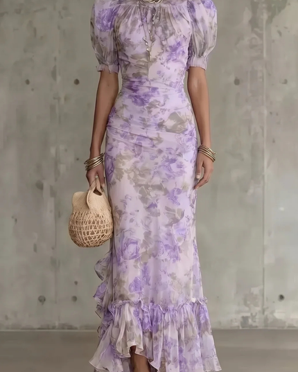 Damska Sukienka Maxi w Kwiaty Romantyczna Letnia
