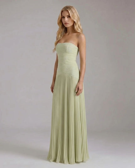 Zielona Sukienka Maxi Damska Letnia Elegancka